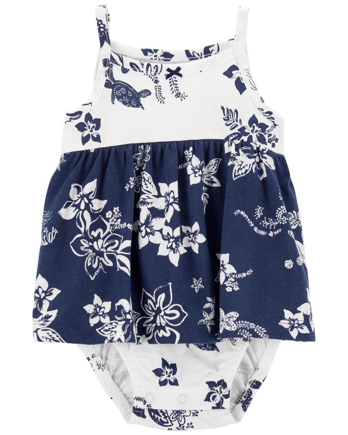 Ivory/Blue Baby Floral Bodysuit Dress | carters.com | Carter's