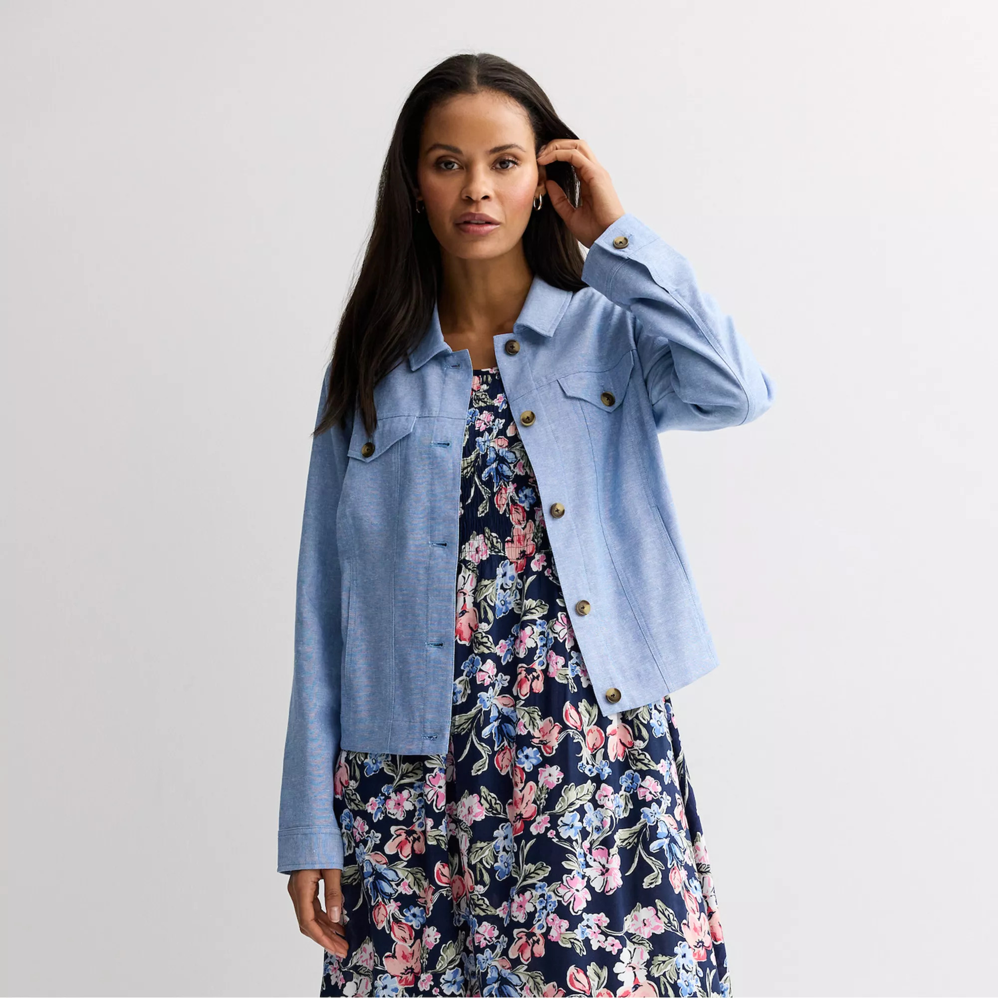 Women's Croft & Barrow® Linen-Like Jacket | Kohl's