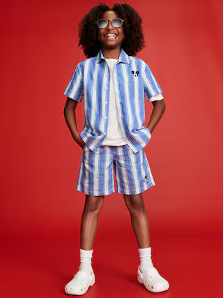 Old Navy x Disney© Mickey Mouse Linen-Blend Pocket Shirt for Boys | Old Navy (US)