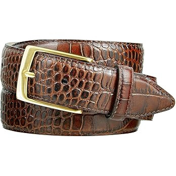 Italian Calfskin Dress Belt Gold Buckle 1-3/8''(35mm) Wide, 1"(25mm) Wide, Multi-Style Options | Amazon (US)