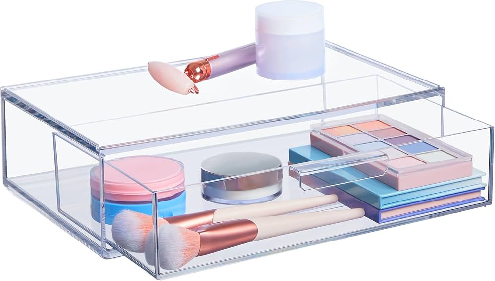 STORi Audrey Stackable Clear Bin Plastic Organizer Drawer | Organize Eyeshadow Palettes, Cosmetic... | Amazon (US)