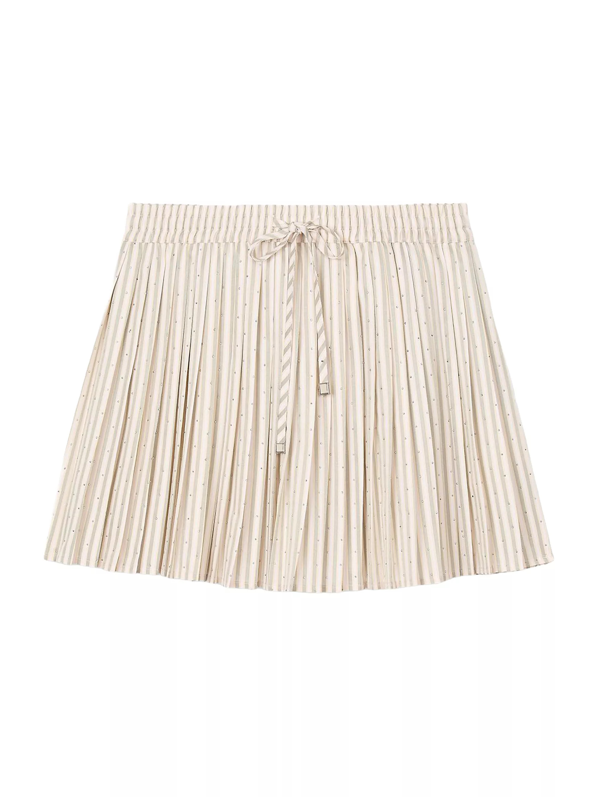 Rhinestone Striped Pleated Skirt | Saks Fifth Avenue
