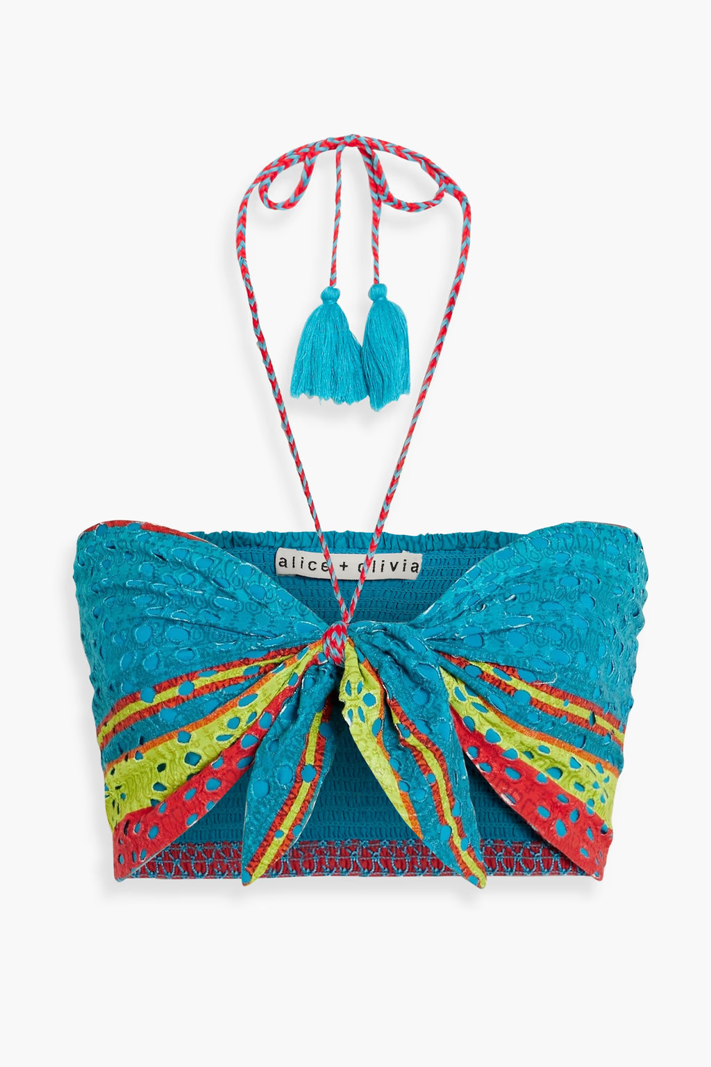 Livia cropped broderie anglaise cotton halterneck top | The Outnet (US and CA)