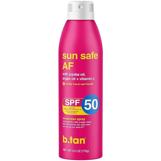 b.tan Sunscreen Spray SPF 50 | Sun Safe AF Body Spray - Weightless & Quick Absorbing for a Super ... | Amazon (US)
