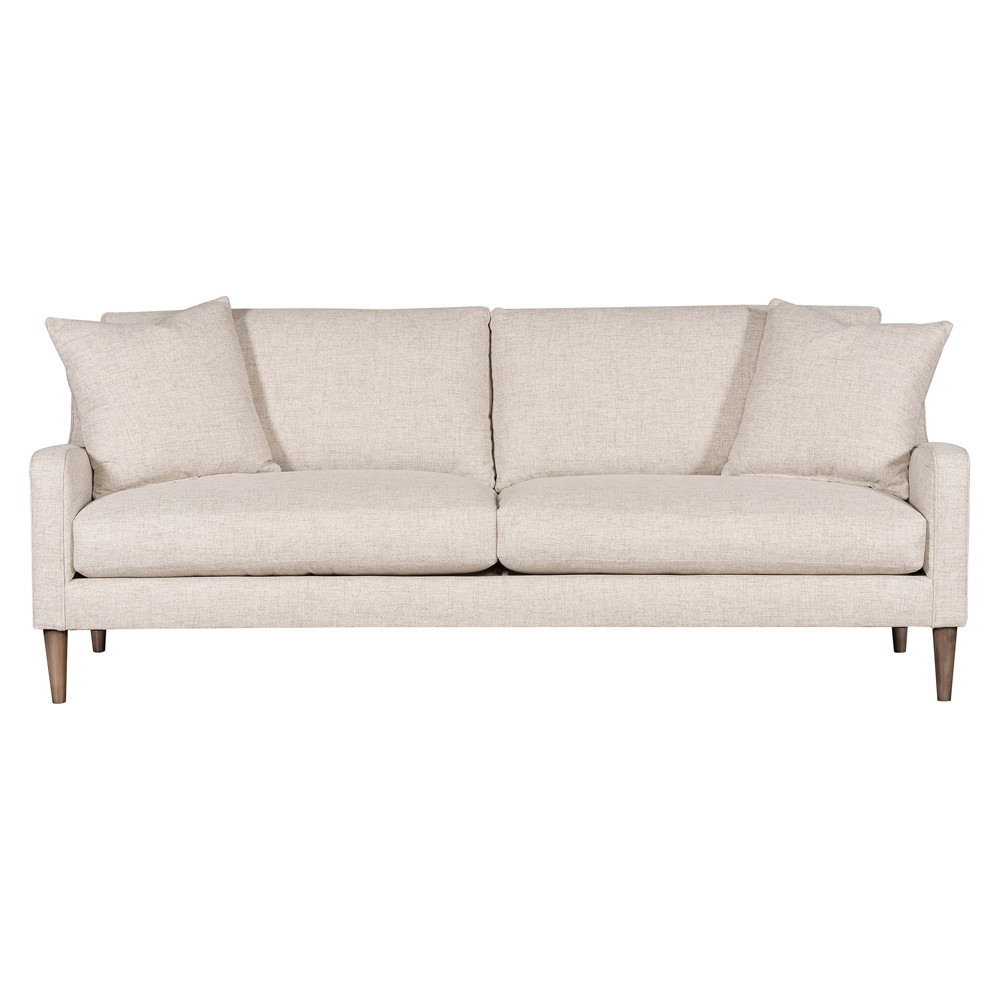 Vanguard Ease Josie Modern Classic Cream Performance Wood Sofa - 86.5""W | Kathy Kuo Home