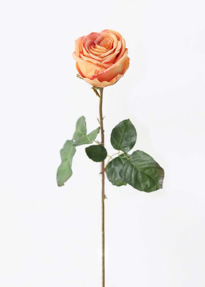 Dusty Orange Mauve Real Touch Ecuadorian Rose Bud - 20.5" | Afloral