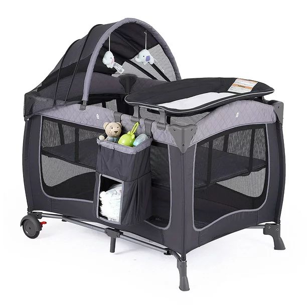 Pamo Babe Unisex Portable Baby Nursery Center Play Yard Include Wheels, Canopy and Changing Table... | Walmart (US)