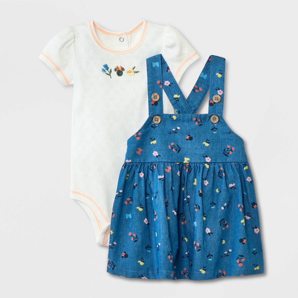 Baby Girls' Disney Minnie Mouse Skirtall Set - Blue | Target