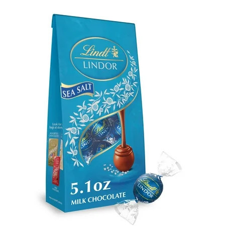 Lindt Lindor Sea Salt Milk Chocolate Candy Truffles 5.1 oz. Bag | Walmart (US)