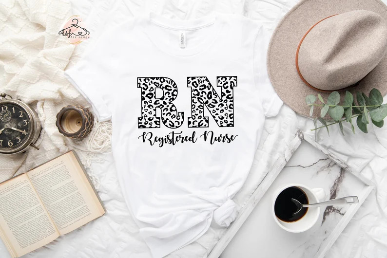 Leopard RN Registered Nurse T-shirt: Nurse Gift Tee - Etsy | Etsy (US)