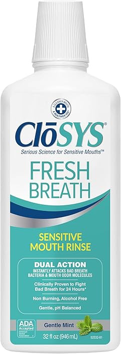CloSYS Mouthwash, 32 Ounce, Fresh Breath Mouthwash, Gentle Mint, Alcohol Free, Dye Free, pH Balan... | Amazon (US)