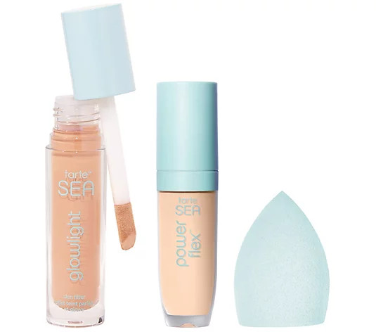 tarte Glowlight Skin Filter, Power Flex Concealer & Sponge - QVC.com | QVC