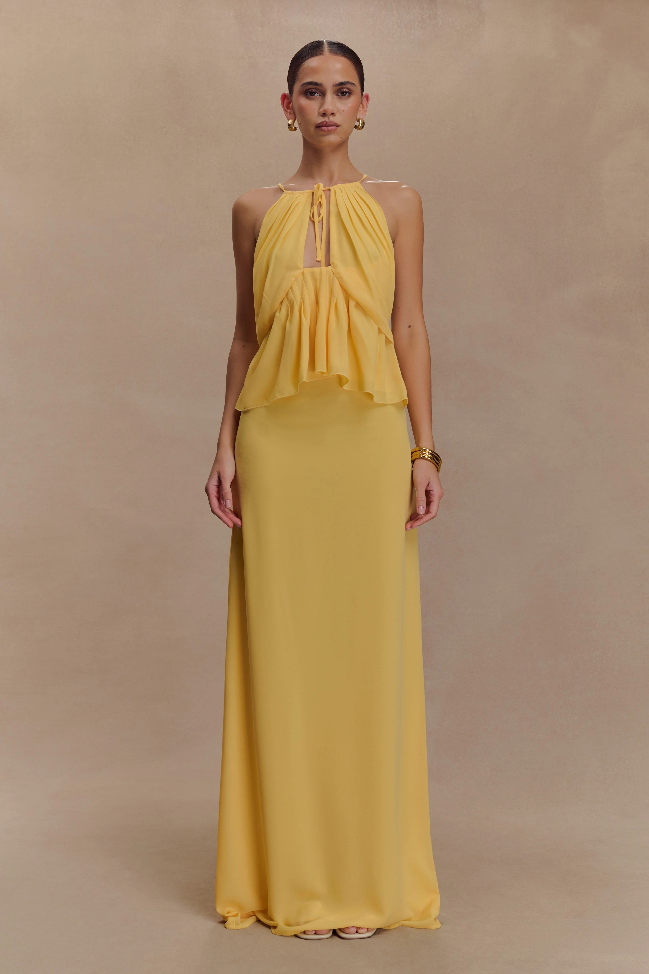 Katalina Chiffon Maxi Skirt - Butterscotch | MESHKI US