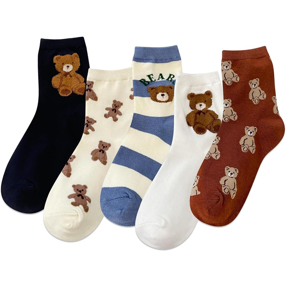IIG 5 Pairs Womens Novelty Cute Crew Socks Colorful Funny Ankle Socks Gifts for Womens Socks | Amazon (US)