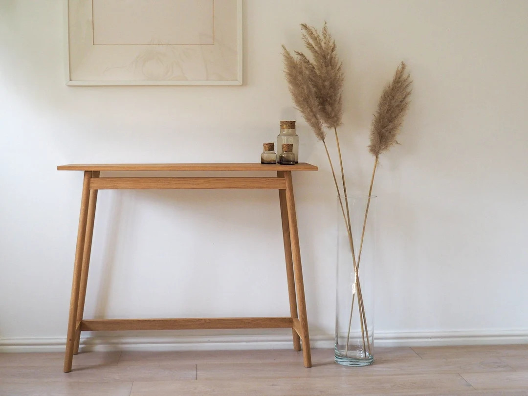 Console Table Solid Oak Console in Mid Century Design - Etsy.de | Etsy (DACH)