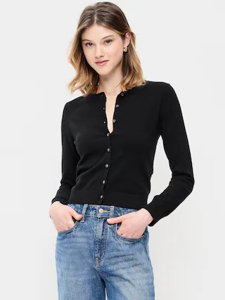 SoSoft Lite Cropped Crew-Neck Cardigan | Old Navy (US)