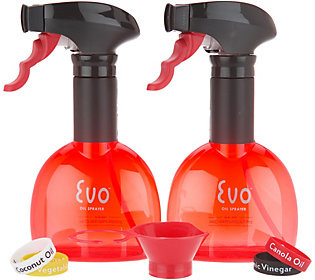 Evo Set of 2 8oz Non-Aerosol Oil Sprayers with Funnel | QVC