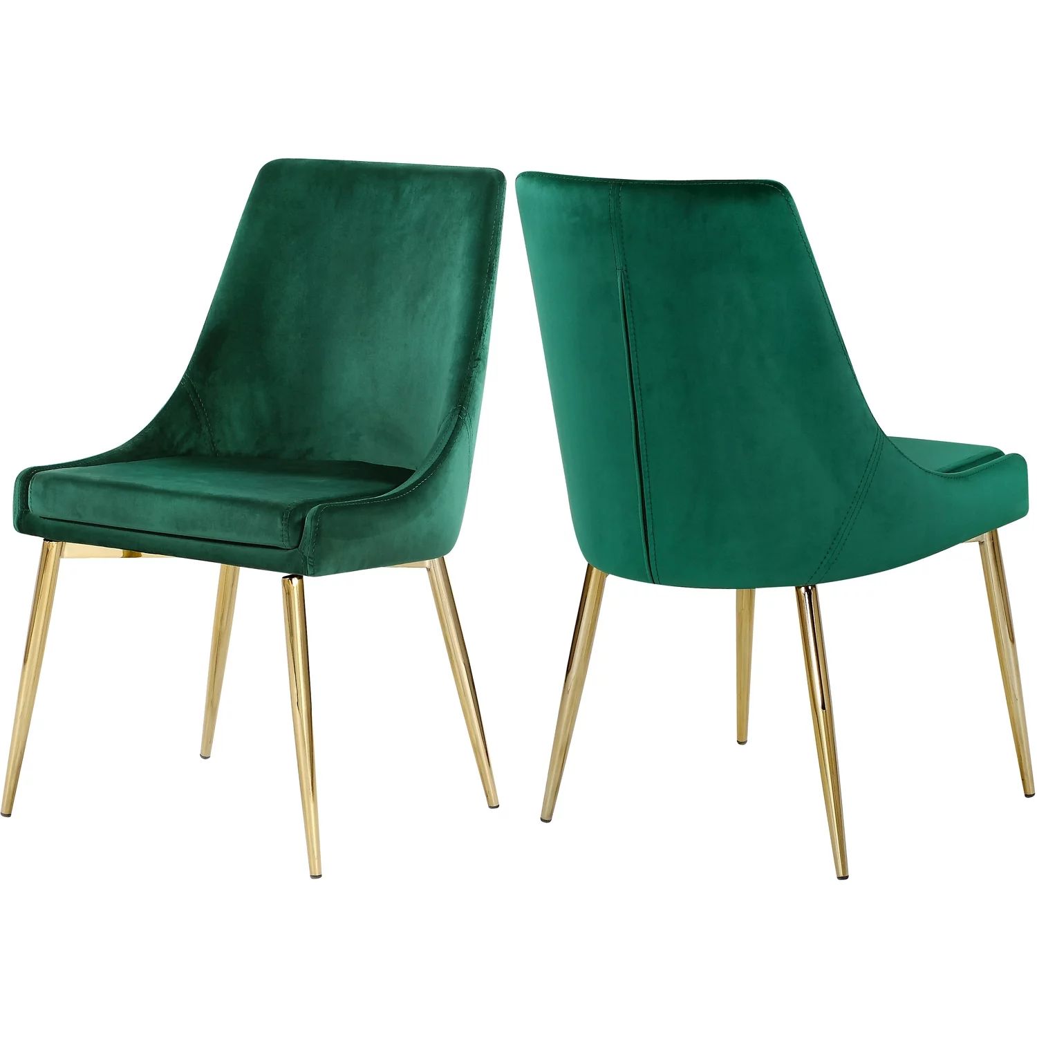 Karina Green Velvet Dining Chair, Set of 2-Color:Green Velvet,Finish:Gold,Style:Contemporary - Wa... | Walmart (US)