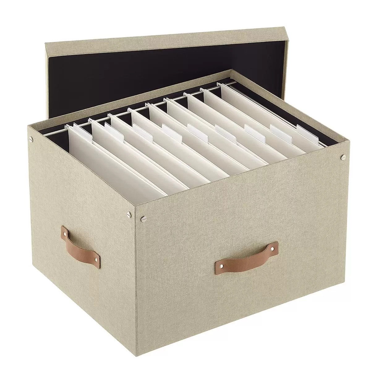 Bigso Marten Letter/Legal File Box Linen | The Container Store
