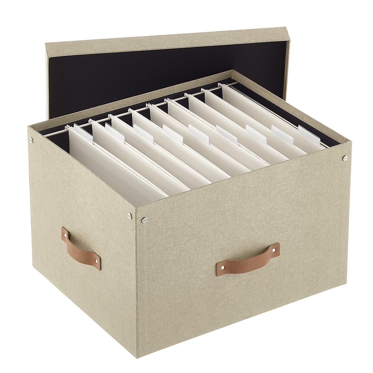 Bigso Marten Letter/Legal File Box Linen | The Container Store