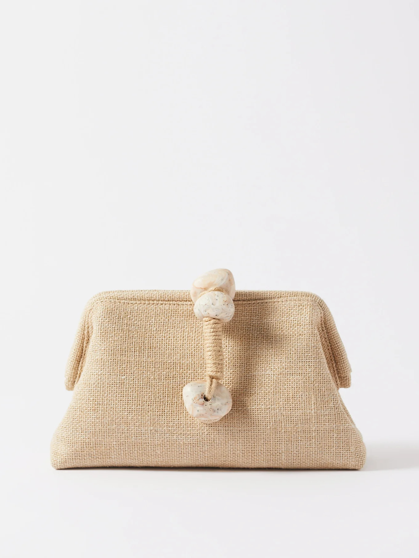 Petra linen and jute clutch bag | Matches (US)