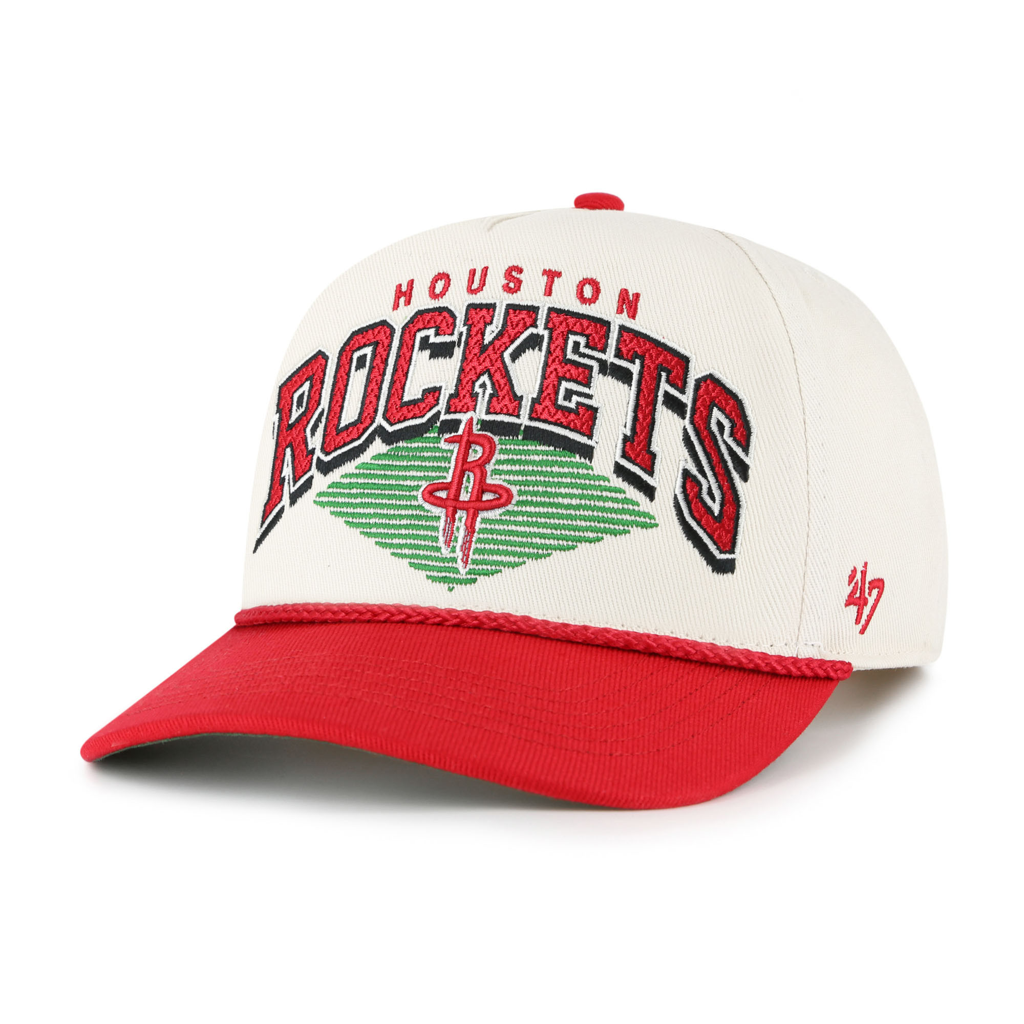 Men's '47 Cream/Red Houston Rockets Pomona Two-Tone Rope Hitch Adjustable Hat | Fanatics