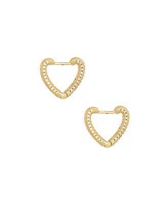 Small Cubic Zirconia Heart Hoops | Macy's