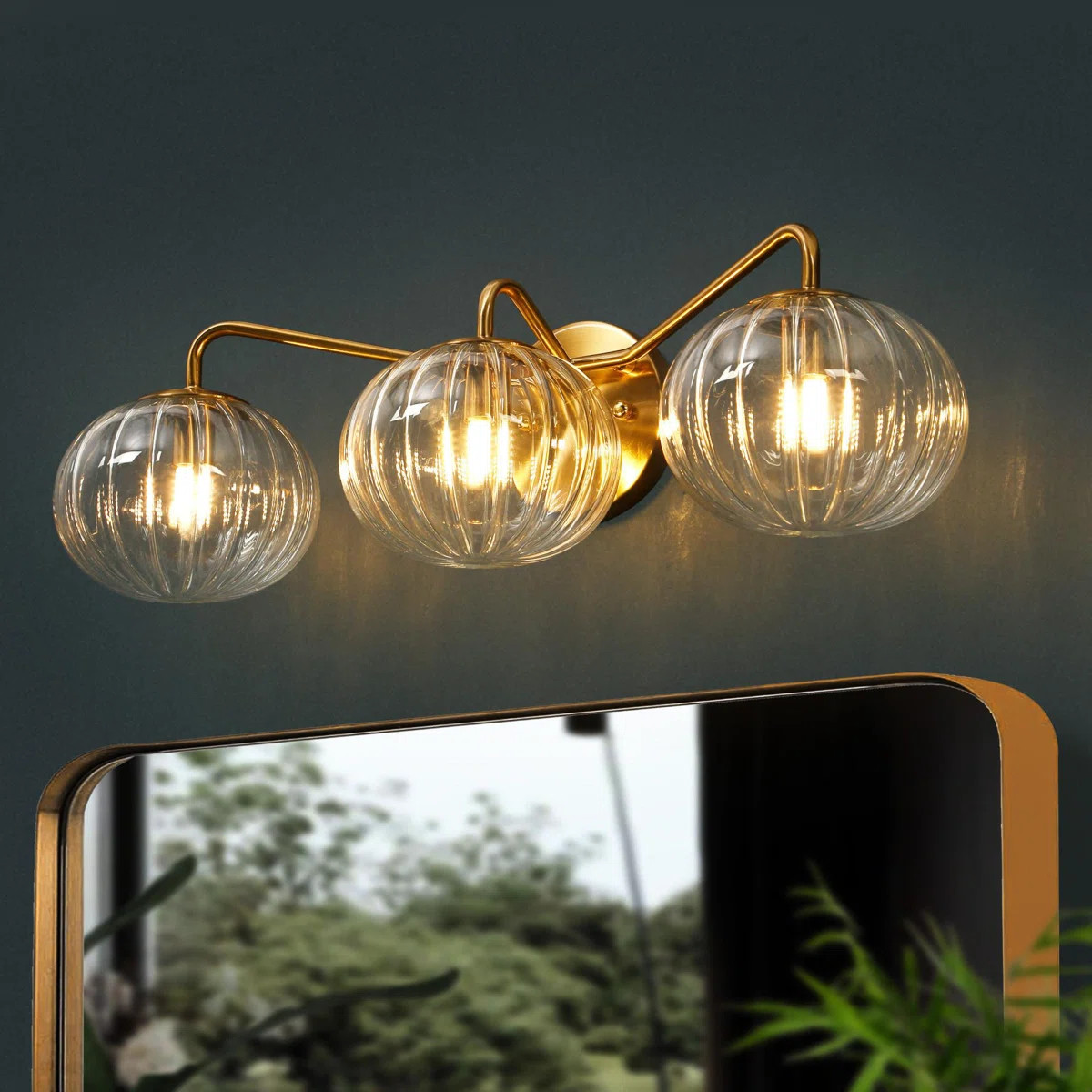 Ulah 3-Light Dimmable Metal Vanity Light with Glass Shades | Wayfair North America