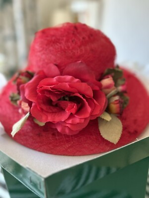 Designer Milliner Grevi Firenze Occasion Hat Red Rose VGC! Perfect Ascot Wedding  | eBay | eBay UK