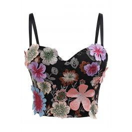 Charming 3D Floral Applique Bra Top | Chicwish
