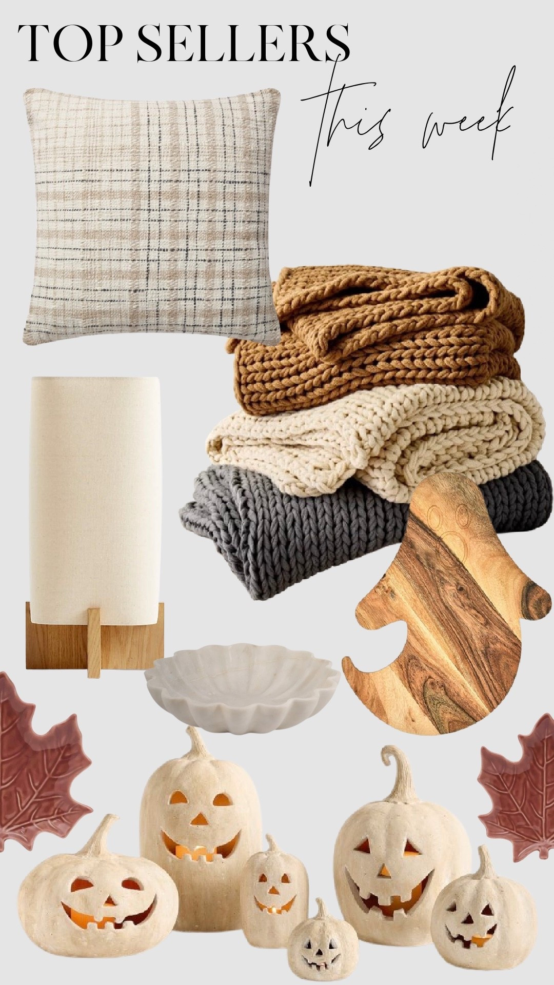 These are the pieces you’re all loving most this week 🍂 From cozy plaid pillows and chunky knit throws to neutral jack-o-lanterns and the cutest ghost board, these finds are truly fall favorites. Affordable, versatile, and perfect for bringing warmth + style into your home right now. Tap to shop the best-sellers before they’re gone!

#LTKSeasonal #LTKSaleAlert #LTKHome