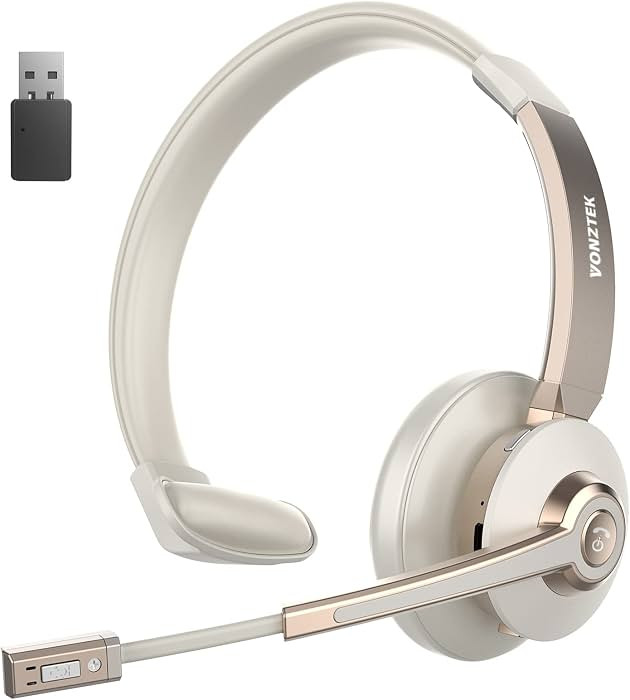 Wireless Headset, Bluetooth Headphones with Microphone Noise Canceling & Mute, Trucker Bluetooth ... | Amazon (US)