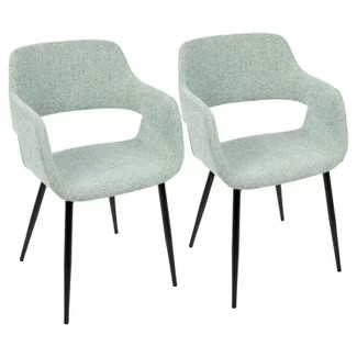 Set of 2 Margarite Mid Century Modern Dining, Accent Chair - LumiSource | Target