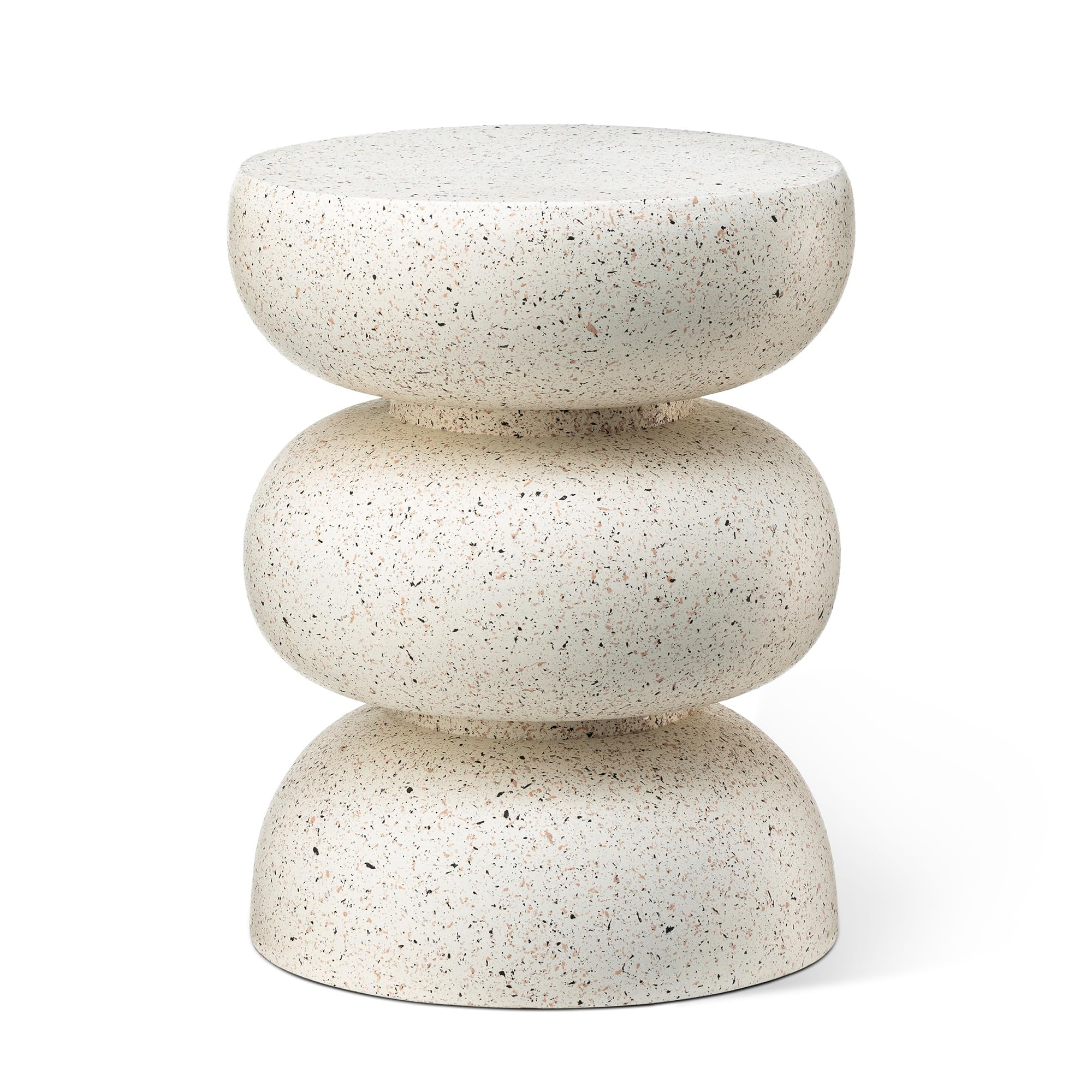 Glitzhome Outdoor Side Table, 18" H Decorative Garden Stool MGO Faux Terrazzo End Table, Heavy Du... | Amazon (US)