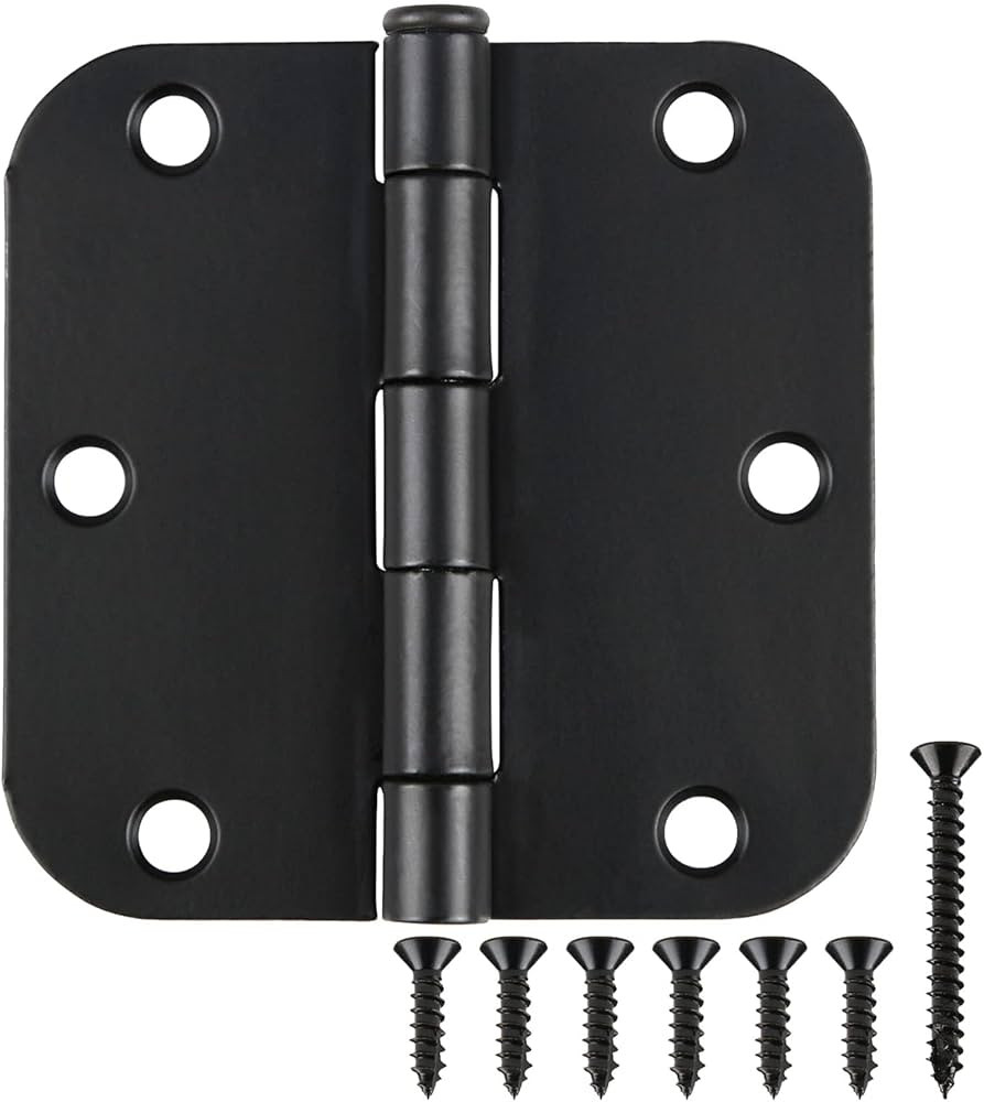 30 Pack Matte Black Door Hinges 3.5 x 3.5 Inch Interior 3 1/2 Inch Door Hinges for Doors Rounded ... | Amazon (US)