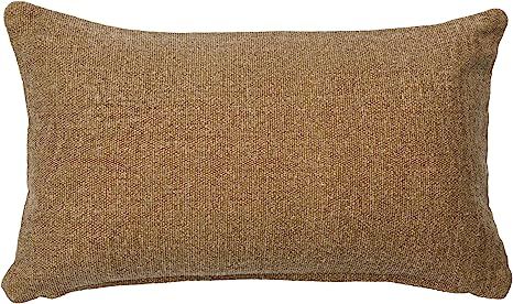 Creative Co-Op Woven Canvas Lumbar Pillow Decorative Pillow, 12" x 20", Flax | Amazon (US)