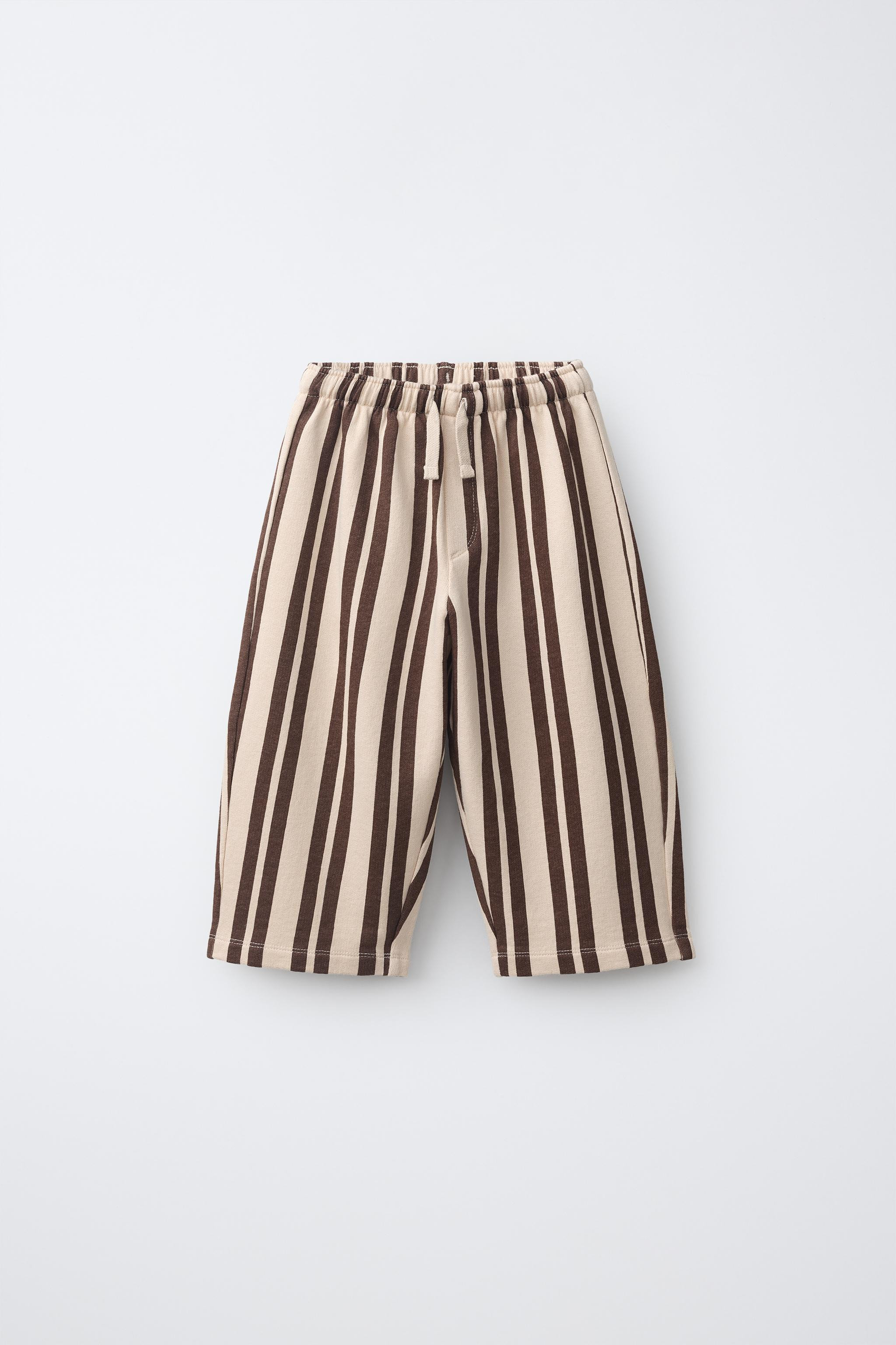 STRIPED BAGGY PLUSH PANTS | Zara US