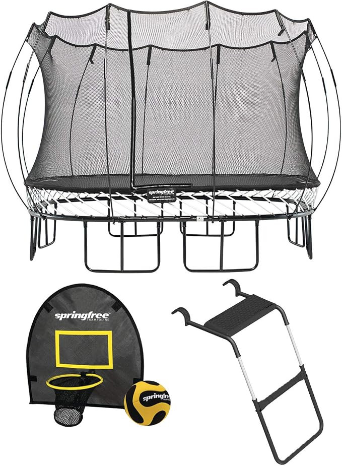 Springfree Trampoline � Springless Square Backyard Trampoline with Enclosure for Kids - 11ft or... | Amazon (US)