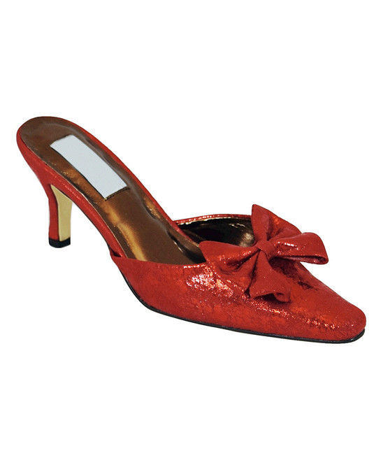 Lunnah Bella Women's Mules RED - Red Shimmer Bow-Accent Mule - Women | Zulily