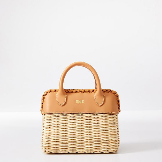 Wicker Handbag, Camel | Mark and Graham