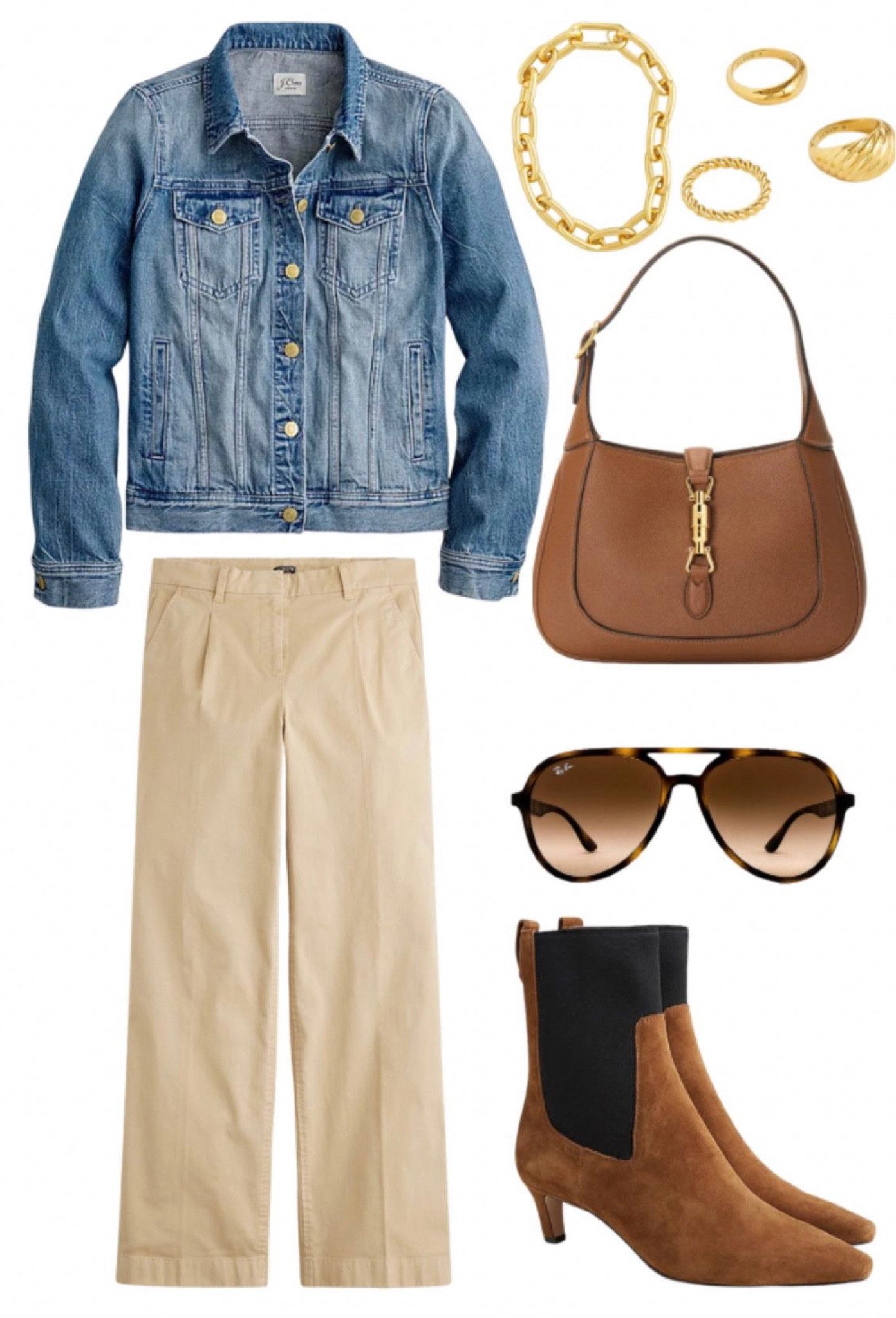 Aviator sunglasses 
Denim jacket
Gucci bag
Suede boots
Fall outfit

Fall outfits 
Fall outfit 
#ltkseasonal 
#ltku
#ltkfindsunder100 
#LTKshoecrush #LTKitbag #LTKsalealert
