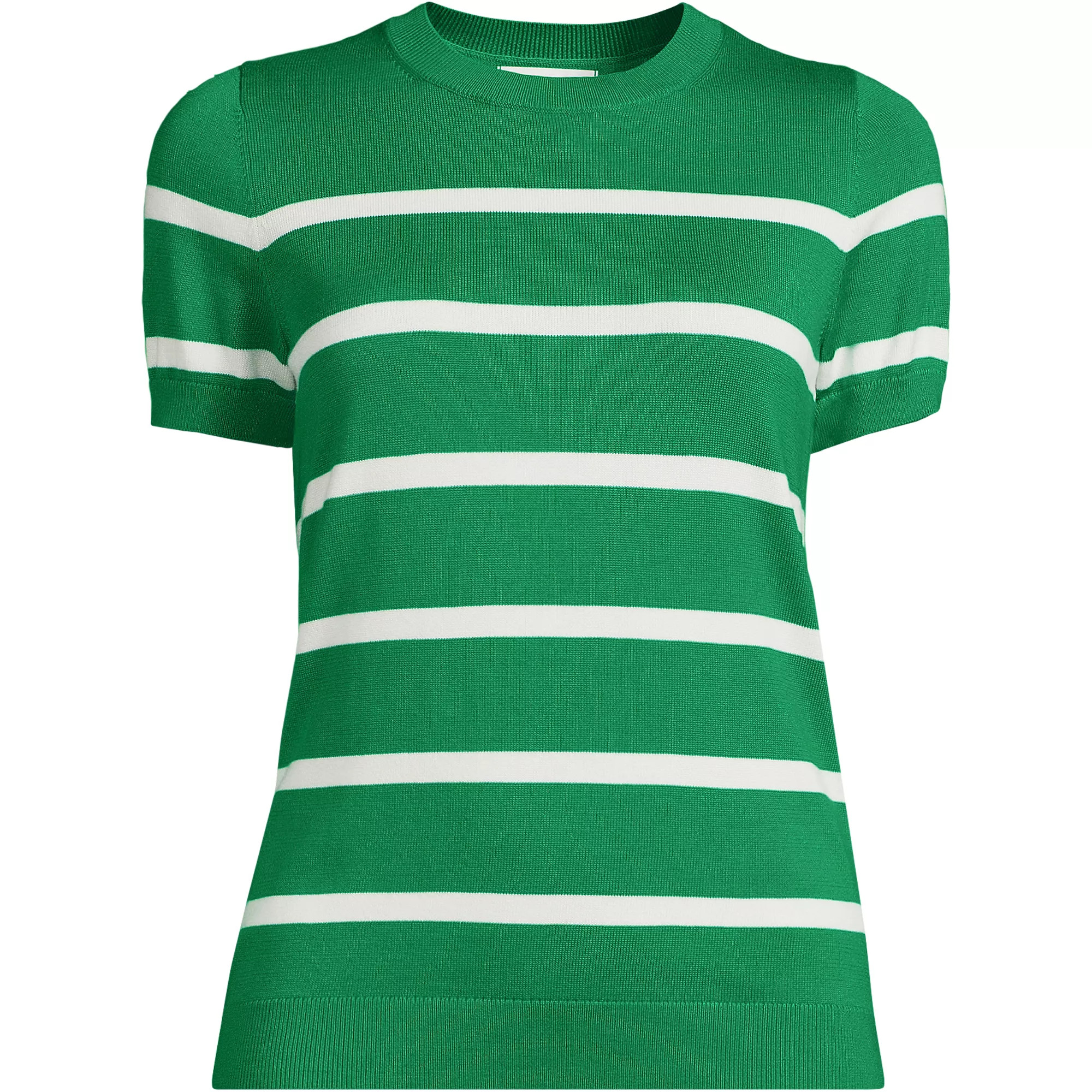 Women's Plus Cotton Modal Short Sleeve Jewel Neck Pullover Sweater | Lands' End (US)