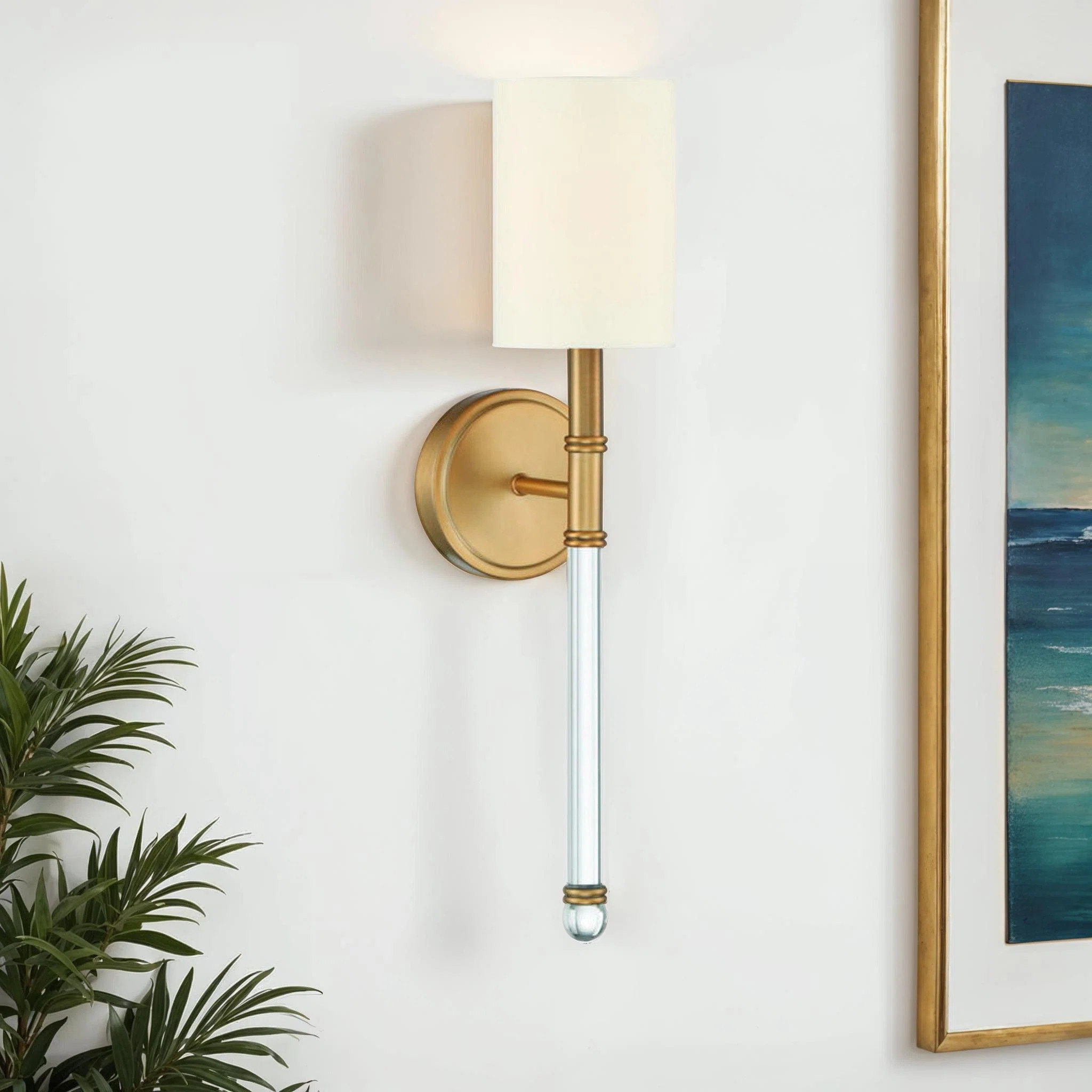 Nazario 1 - Light Dimmable Wallchiere in Warm Brass | Wayfair North America