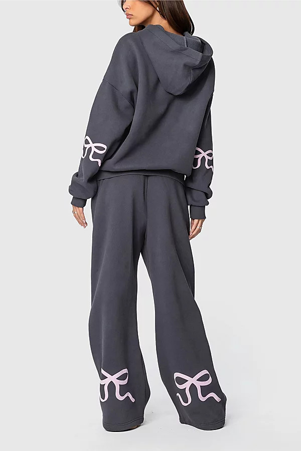 Edikted Bonney Bow Detail Sweatpants in Dark/Gray, Women's at Urban Outfitters | Urban Outfitters (US and RoW)