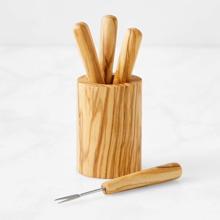 Olivewood Charcuterie Picks, Set of 4 | Williams-Sonoma