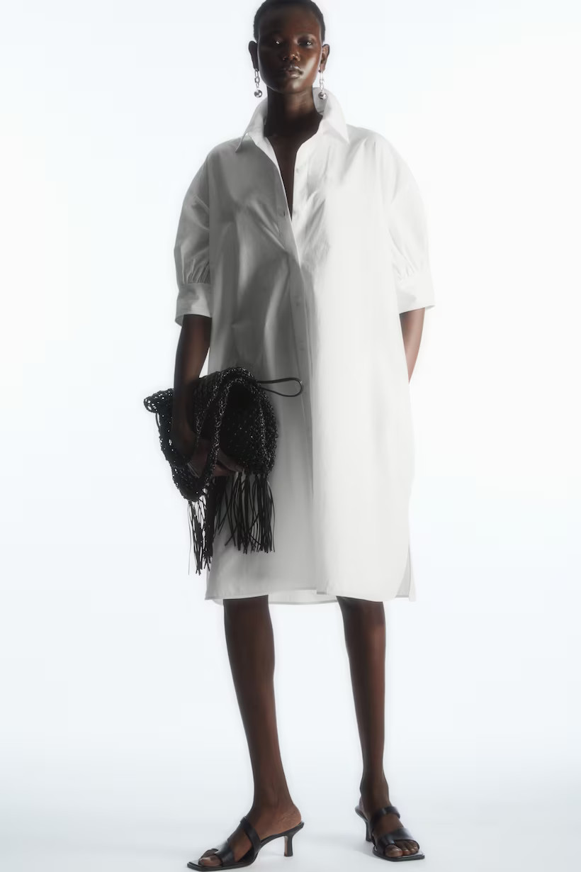 GATHERED-SLEEVE MINI SHIRT DRESS | COS (AU)