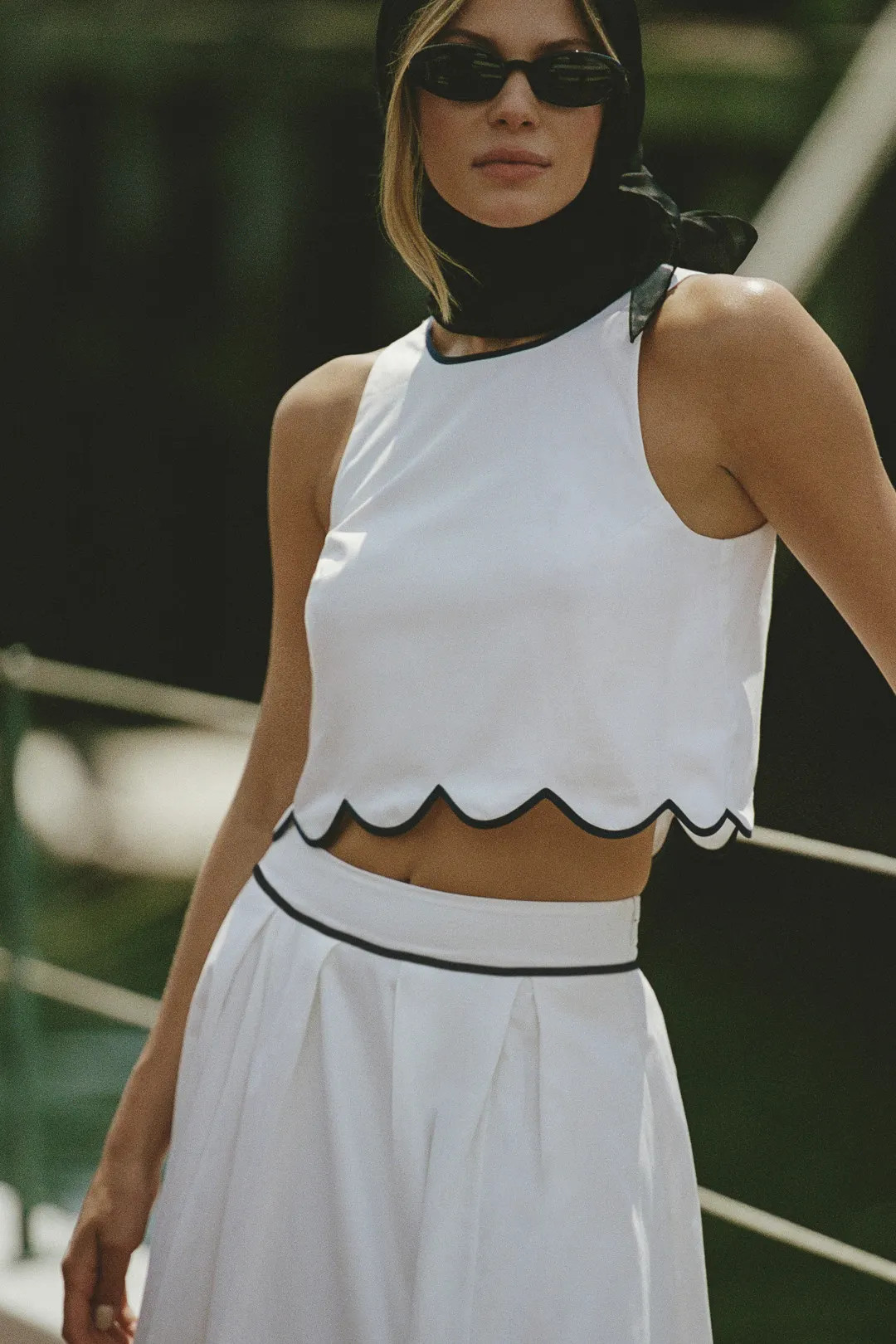 Alexis Cotton Scallop Top | Rent the Runway