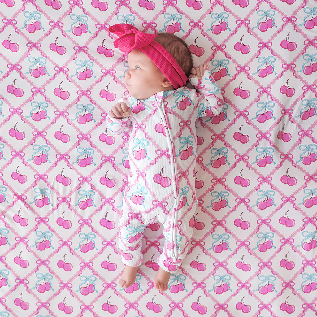 Cherries Pink Long Sleeve Amarena Convertible One Piece | Posh Peanut® | Posh Peanut