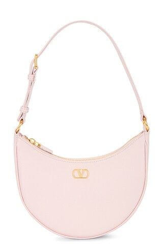 Valentino Garavani V Logo Signature Mini Hobo Bag in Rose | FWRD 