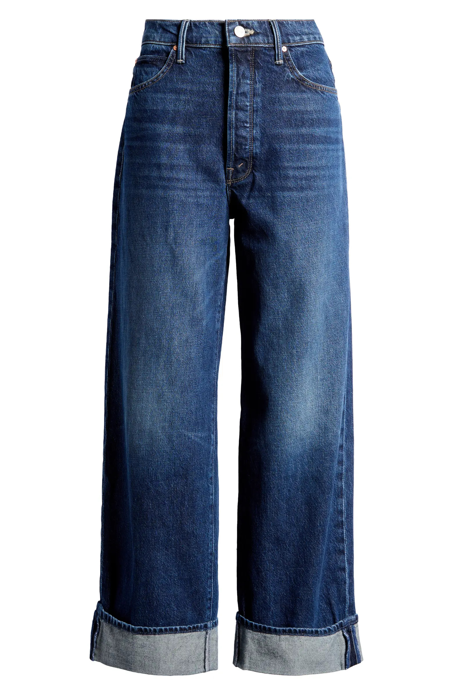 MOTHER Lil Spitfire Wide Leg Cuff Jeans | Nordstrom | Nordstrom
